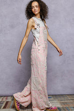 Load image into Gallery viewer, POL Woven Printed and Floral Embroidery Accent Overalls in Pink Floral
