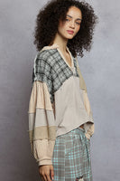 POL OVERSIZED Mix n Match Top in Taupe Beige