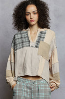 POL OVERSIZED Mix n Match Top in Taupe Beige