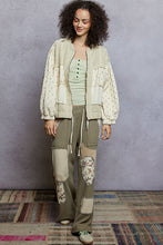 Load image into Gallery viewer, POL Quilted Floral and Ribbed Knit Jacket in Cream Multi
