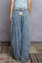Load image into Gallery viewer, POL Denim and Floral Panel Studded and Lace Detailed Pants in Denim
