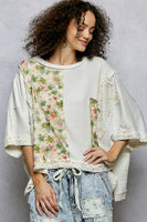 POL Boxy OVERSIZED Contrasting Top in Off White