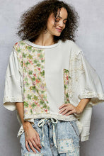 Load image into Gallery viewer, POL Boxy OVERSIZED Contrasting Top in Off White
