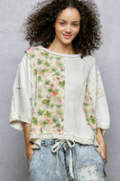 POL Boxy OVERSIZED Contrasting Top in Off White