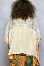 Load image into Gallery viewer, POL OVERSIZED Mixed Fabric Top in Cream
