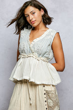 Load image into Gallery viewer, POL Vintage Bloom Peplum Top in Ivory Multi
