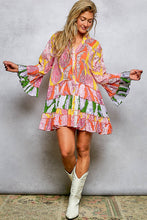 Load image into Gallery viewer, POL Mixed Floral Print High Low Dress in Pink Multi
