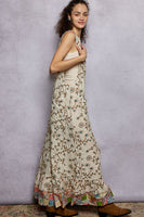 POL Overall in Natural Green Floral