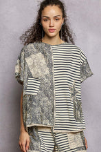 Load image into Gallery viewer, POL Navy Stripe Top with Crochet Details in Navy Multi
