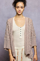 POL Open Front Lightweight Sweater Cardigan in Caramel Almond