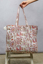 Load image into Gallery viewer, POL Quilted Print Weekend Tote in Ivory Multi
