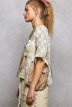 Load image into Gallery viewer, POL Patchwork Design Crop Top in Ivory/Beige Multi
