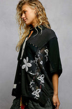 Load image into Gallery viewer, POL Mix N Match Patched Button Down Top in Black
