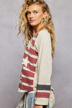 Load image into Gallery viewer, POL American Flag Patched Top in Cream Multi ON ORDER
