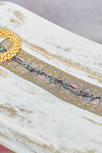Load image into Gallery viewer, POL Mixed Floral Embroidery Belt in Grey
