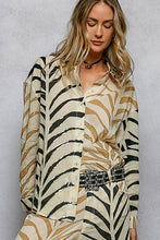 Load image into Gallery viewer, POL Contrasting Animal Print Top in Cream Zebra Multi
