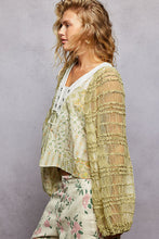 Load image into Gallery viewer, POL Printed Balloon Sleeve Cropped Top in Sage
