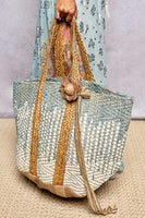 POL Rose Ribbon Tie Belt in Natural Multi