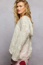 Load image into Gallery viewer, POL Boho Embroidered Linen Hoodie Top in Natural

