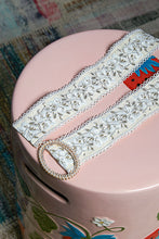 Load image into Gallery viewer, POL Floral Embroidered Belt with Lace Trim in Pistachio
