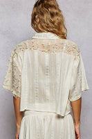 POL OVERSIZED Cropped Top in Natural