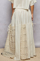 POL Mixed Fabric and Textured Pants in Natural ON ORDER