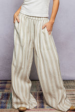 Load image into Gallery viewer, POL Linen Blend Contrasting Stripe Pants in Natural Multi
