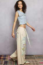 Load image into Gallery viewer, POL Denim Pants with Mixed Patches and Embroidery Detail in Natural Multi

