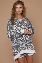 Load image into Gallery viewer, BiBi Lightweight French Terry Leopard Print Top in Taupe Band
