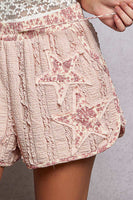 POL Lace Shorts with Star Patches in Strawberry Milk