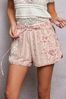 POL Lace Shorts with Star Patches in Strawberry Milk