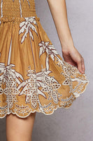 POL Palm Tree Printed Dress in Mocha