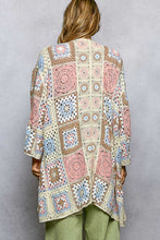 Load image into Gallery viewer, POL Open Front Crochet Granny Square Cardigan in Pink Multi
