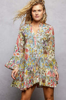 POL Mixed Floral Print High Low Dress in Cream Multi ON ORDER