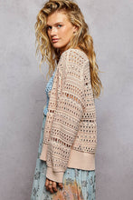 Load image into Gallery viewer, POL Open Knit Crochet Sweater in Salmon Pink
