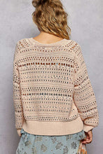 Load image into Gallery viewer, POL Open Knit Crochet Sweater in Salmon Pink
