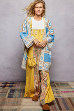 Load image into Gallery viewer, POL Open Front Crochet Granny Square Cardigan in Blue Multi
