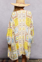 Load image into Gallery viewer, POL Open Front Crochet Granny Square Cardigan in Yellow Multi
