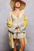 Load image into Gallery viewer, POL Open Front Crochet Granny Square Cardigan in Yellow Multi
