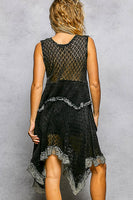 POL Sleeveless Loose Knit Mini Dress in Black