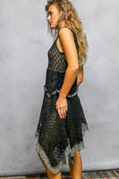 POL Sleeveless Loose Knit Mini Dress in Black