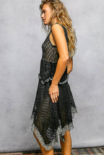 Load image into Gallery viewer, POL Sleeveless Loose Knit Mini Dress in Black
