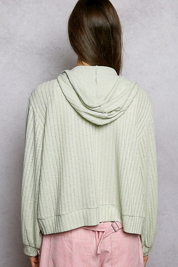 POL Soft Hooded Jacket in Mint