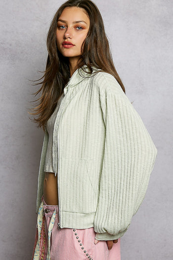 POL Soft Hooded Jacket in Mint