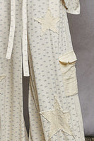 POL Floral Gauze Patch Pants in Cream