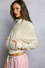 Load image into Gallery viewer, POL CROPPED Woven Textured Jacket with Sequin Details in Natural
