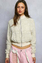 Load image into Gallery viewer, POL CROPPED Woven Textured Jacket with Sequin Details in Natural
