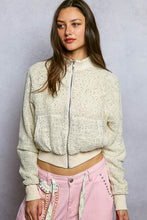 Load image into Gallery viewer, POL CROPPED Woven Textured Jacket with Sequin Details in Natural
