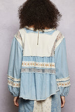 Load image into Gallery viewer, POL Square Neck Top in Denim Multi
