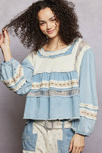 Load image into Gallery viewer, POL Square Neck Top in Denim Multi
